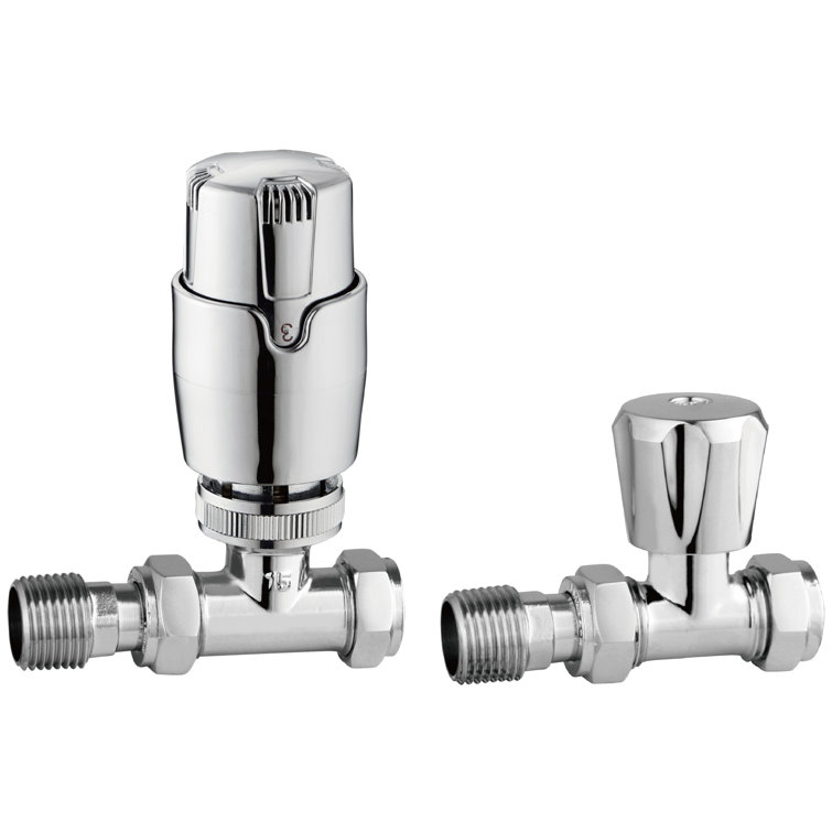 Belfry Bathroom Thermostatic Towel Rail & Radiator Straight Valves